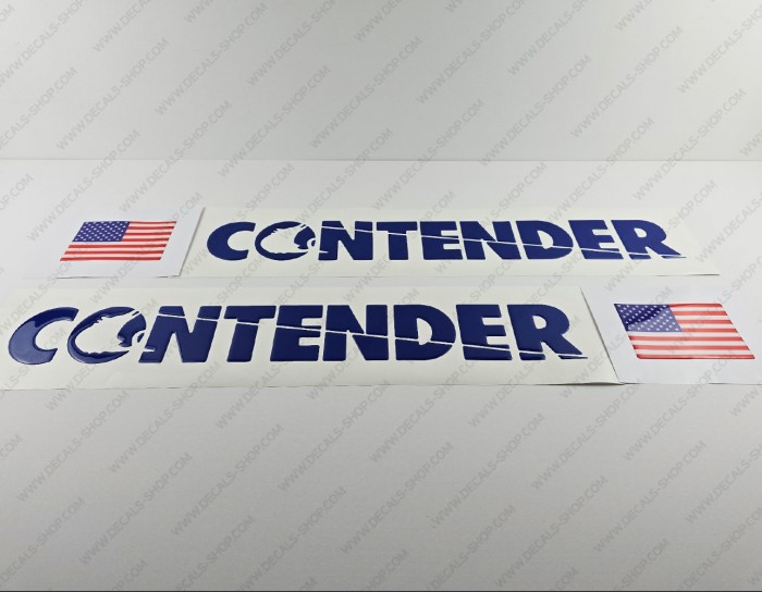 Contender Boat Logo Raised Domed 3D Decals 32" x 3.6" 2pcs. Contender Boat Logo Raised Domed 3D Decals 32" x 3.6" 2pcs.